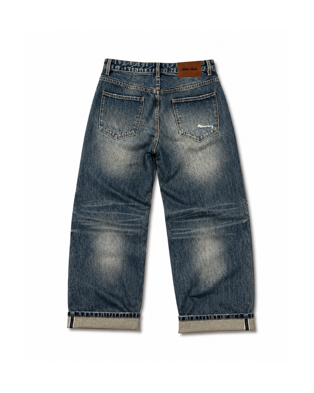 Ripped Folded Selvedge Jeans