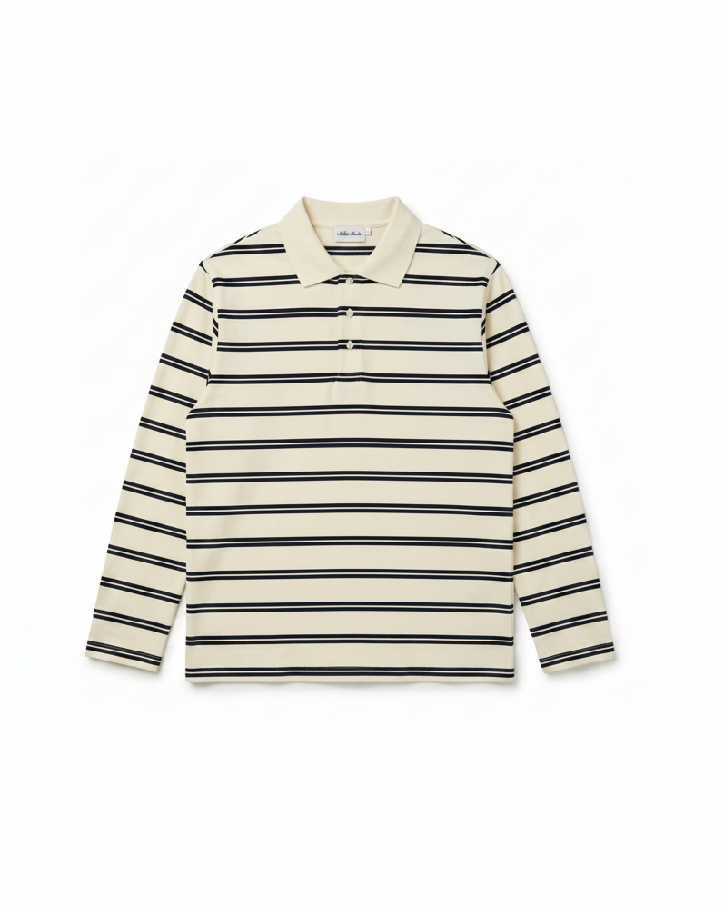 Creme Striped Polo