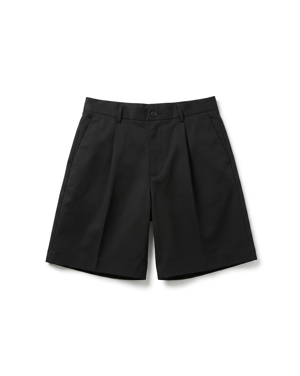Black Pleated Shorts