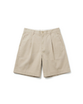 Beige Pleated Shorts