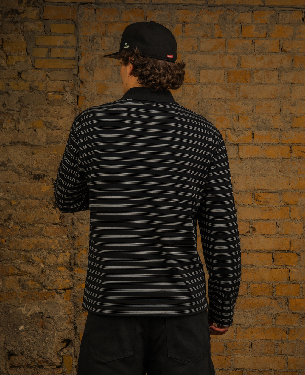 Black Striped Polo