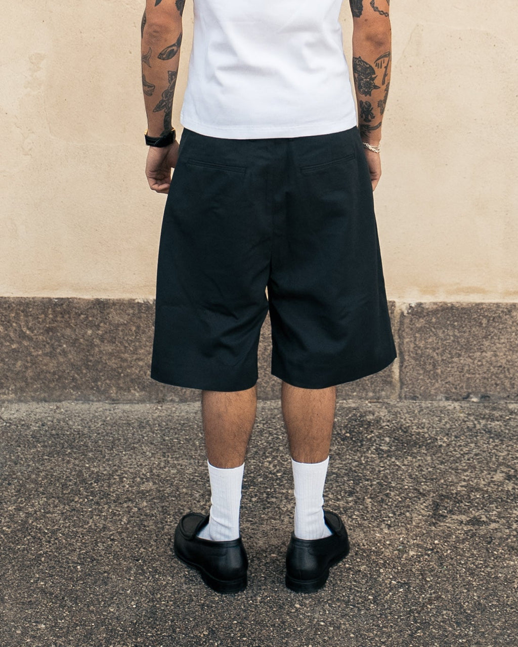 Black Pleated Shorts