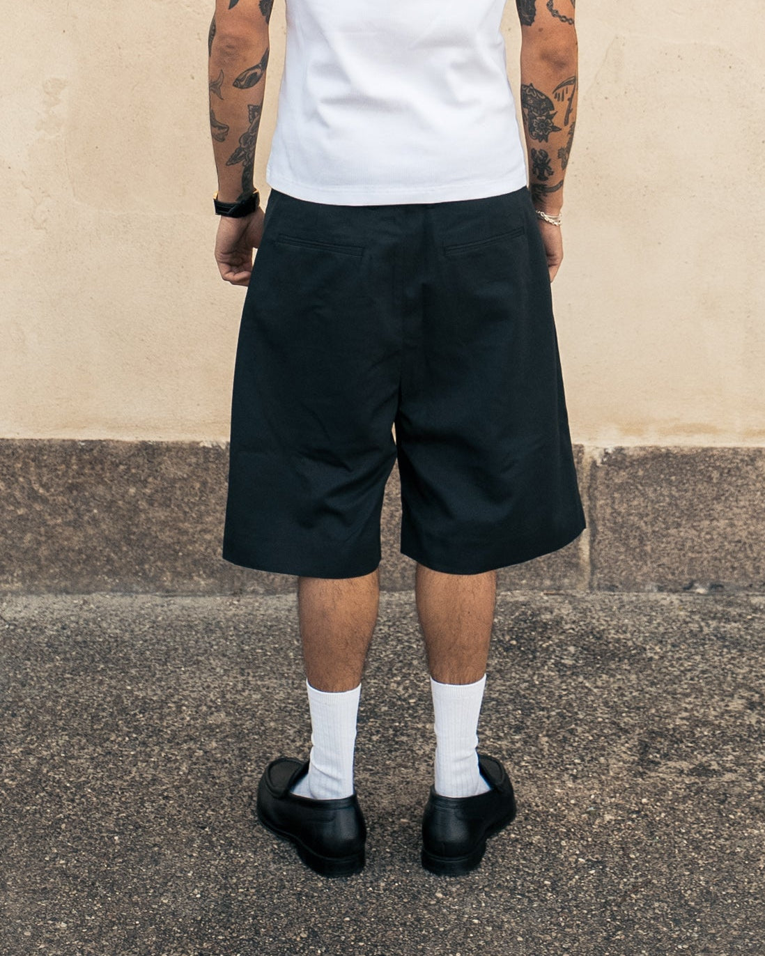Black Pleated Shorts