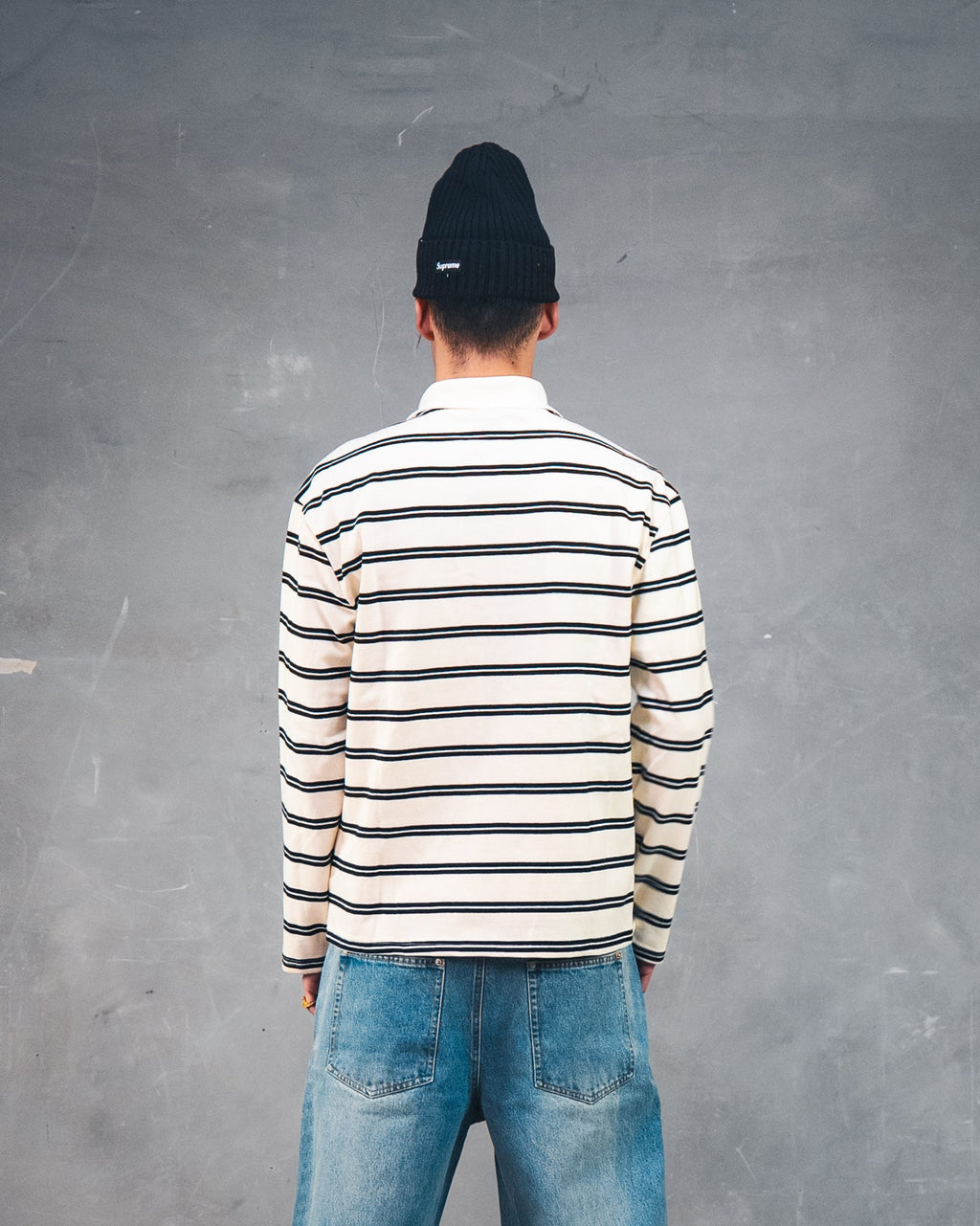 Creme Striped Polo