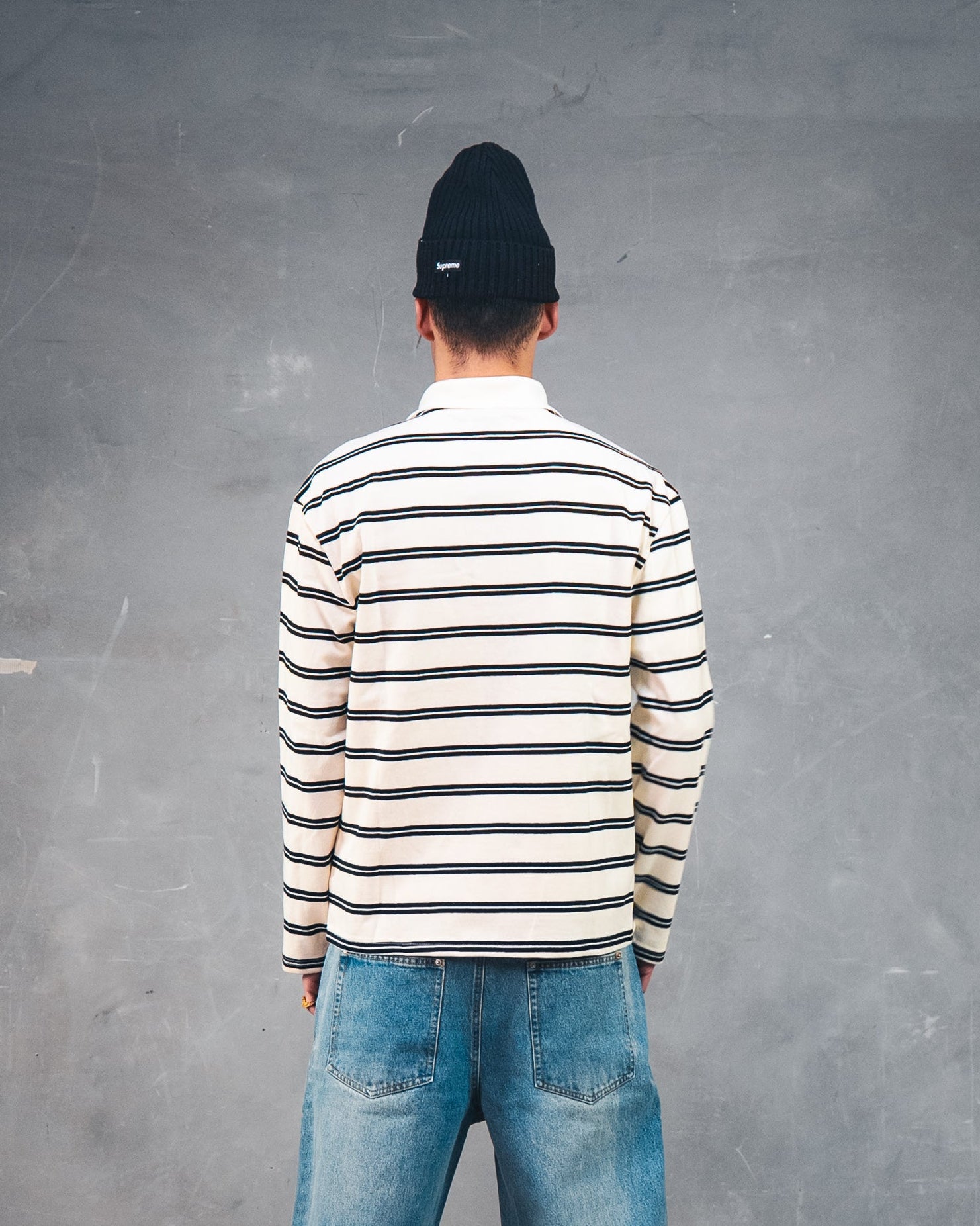 Creme Striped Polo