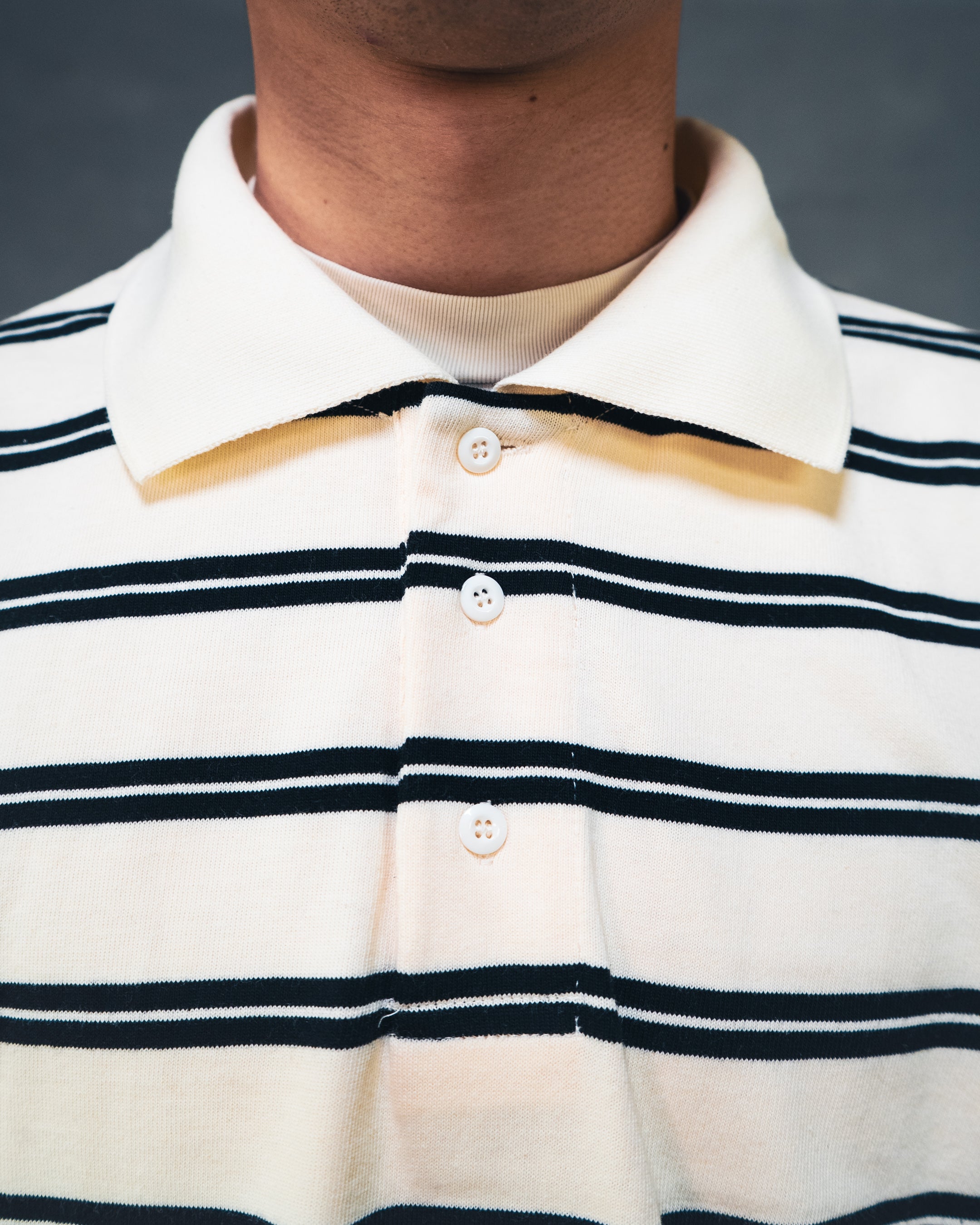 Creme Striped Polo