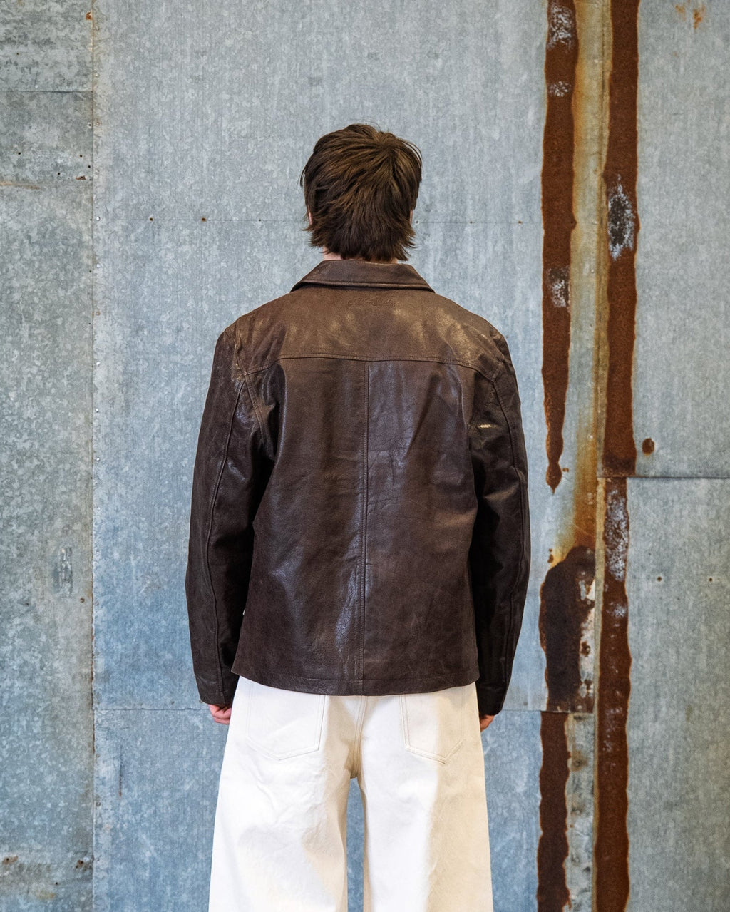 Brown Vintage Leather Jacket (Authentic)