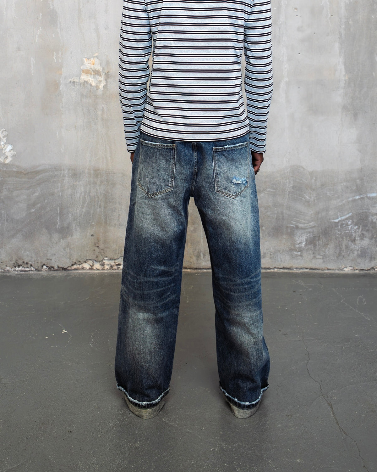 Ripped Folded Selvedge Jeans