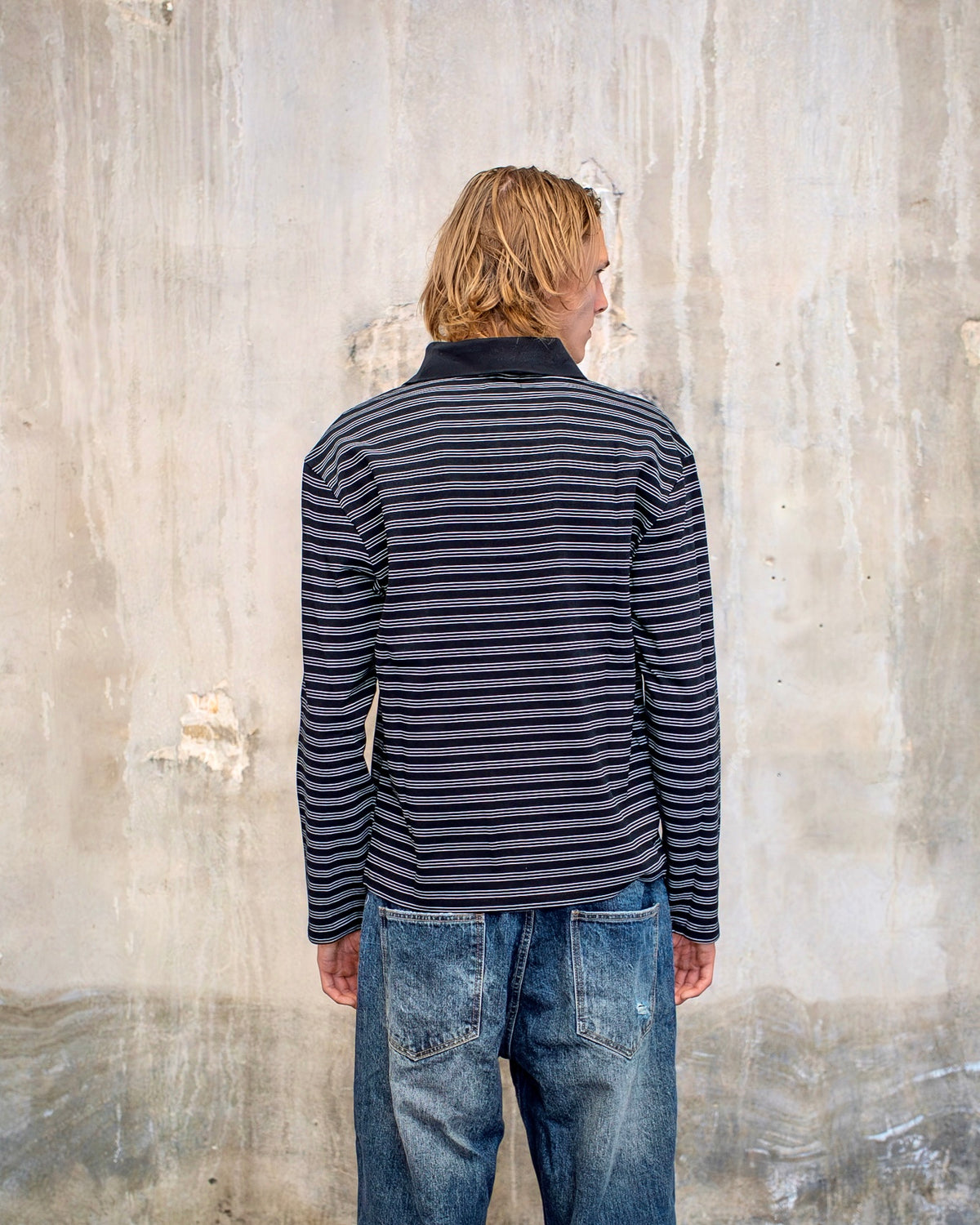 Black Striped Polo