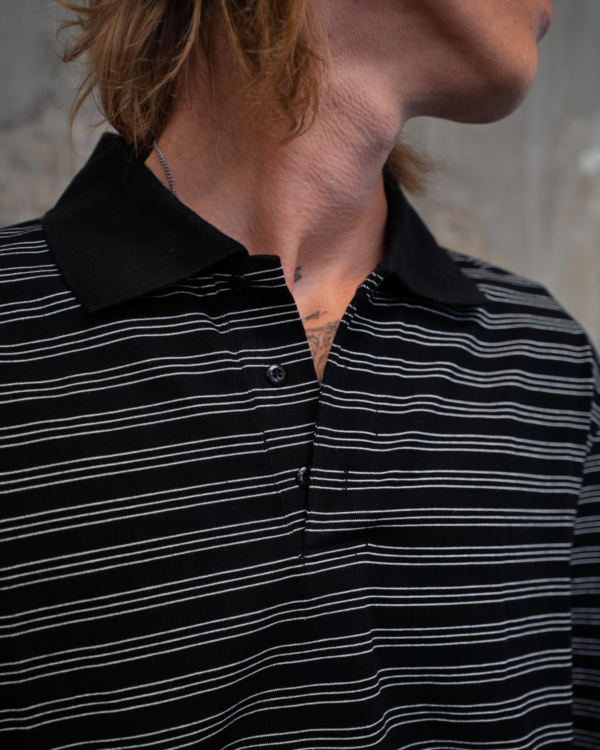 Black Striped Polo