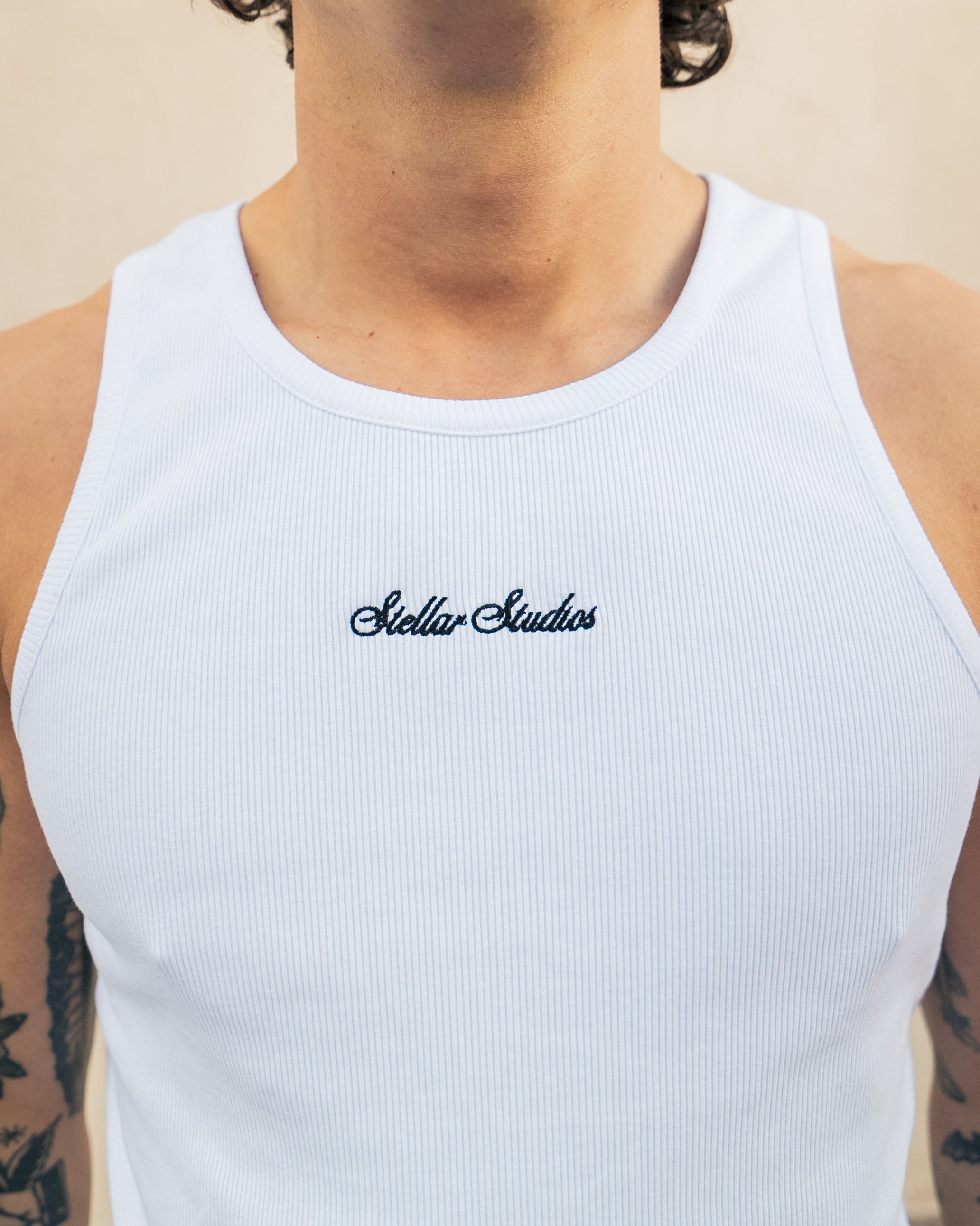 White Logo Tank Top