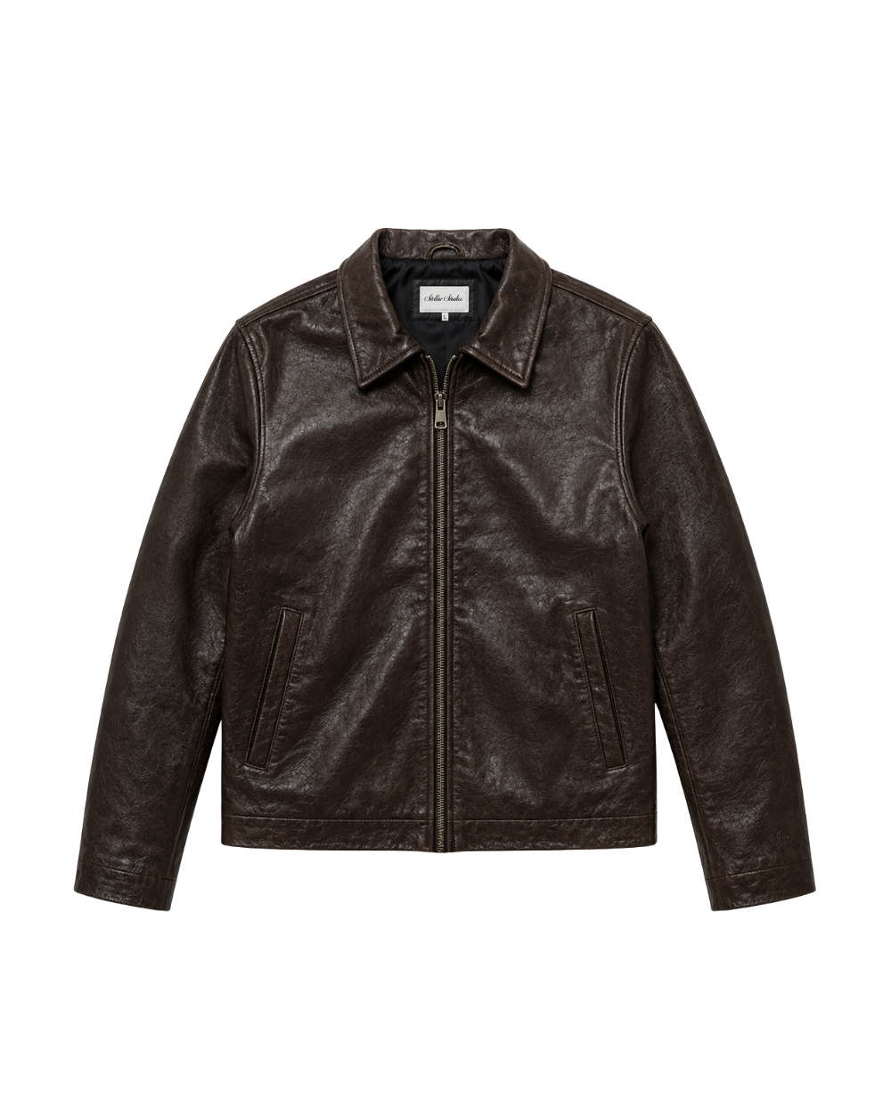Brown Vintage Leather Jacket (Authentic)