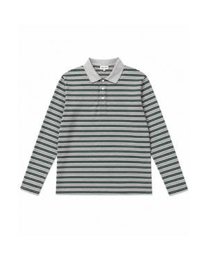 Grey Striped Polo