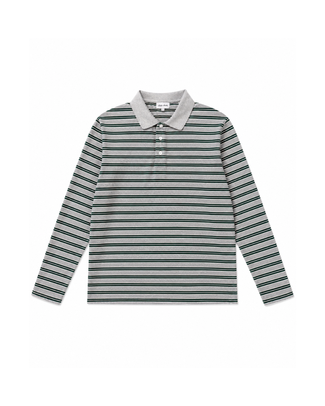 Grey Striped Polo